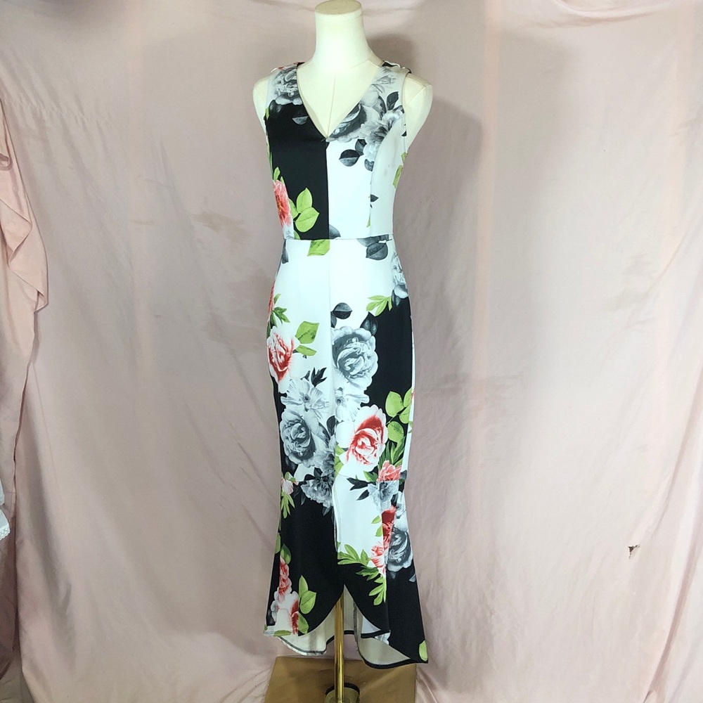 Sweet Storm Black Dress with Pink Accent Hi-Low Size Medium